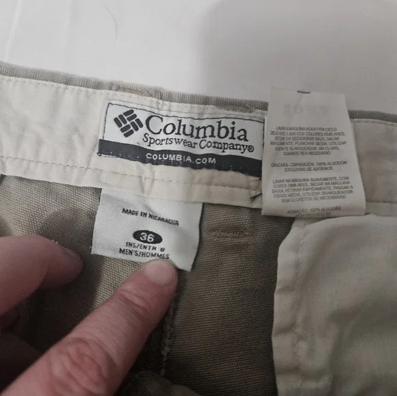 Columbia Mens Shorts Size 36 Cotton Brown Flat Front Casual Chino! - Picture 5 of 9